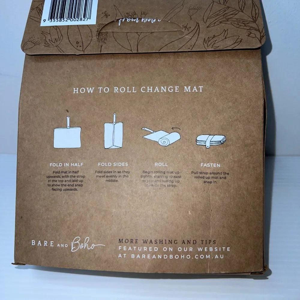 New In Box Bare & Boho Green Leaf Pattern Wet Bag & Change Mat Wet Bag - Picture 2 of 7